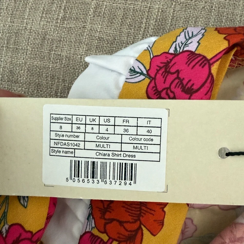 Never Fully Dressed Yellow and Pink Floral Mini Dress with Large Collar - Picture 4 of 4